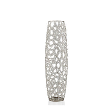 Load image into Gallery viewer, Cylinder Floor Vase With Faux Crystals - Silver