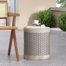 Load image into Gallery viewer, Outdoor Lightweight End Table Round Concrete Outdoor Side Table - Natural