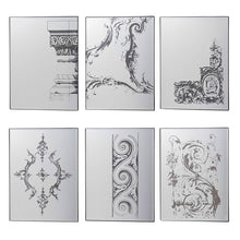 Load image into Gallery viewer, Decorative Antiqued Glass Metal Framed Mirror (Set of 6) - Black