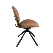 Load image into Gallery viewer, Faux Leather Metal Dining Side Chair - Light Brown