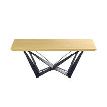 Load image into Gallery viewer, 79" Wood And Metal Trestle Base Dining Table - Yellow