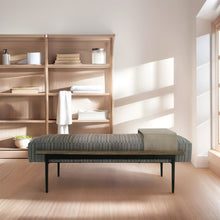 Load image into Gallery viewer, Upholstered Cocktail Ottoman With Slide Tray - Multi