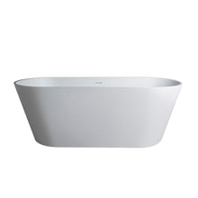 Load image into Gallery viewer, Solid Surface Soaking Freestanding Bathtub For Bathroom - Matte White