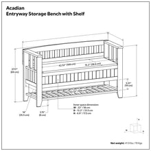 Load image into Gallery viewer, Acadian - Entryway Storage Bench With Shelf - Brown