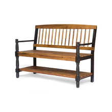 Load image into Gallery viewer, Slatted Bench With Built In Shelf