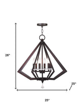 Load image into Gallery viewer, 26" Six Light Metal Dimmable Chandelier With Shades - Bronze