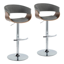 Load image into Gallery viewer, Vintage Mod - Mid Century Modern Adjustable Height Barstool With Swivel With Rounded T Footrest (Set of 2)