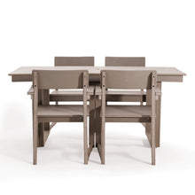 Load image into Gallery viewer, 5 Piece Outdoor Dining Set For 4, Weather Resistant Patio Table With Umbrella Hole And 4 Armrest Chairs Garden Furniture For Backyard - Wood