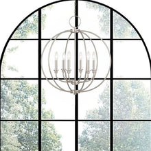 Load image into Gallery viewer, Six Light Dimmable Chandelier With Shades - Nickel
