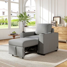Load image into Gallery viewer, Single Pull Out Sofa Bed With USB Ports And Cup Holders