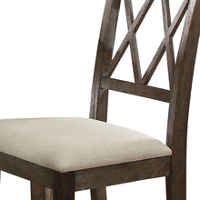 Load image into Gallery viewer, Upholstered Linen Open Back Dining Side Chairs (Set of 2) - Beige / Brown