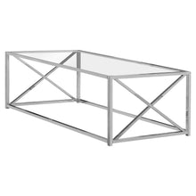 Load image into Gallery viewer, Glass And Iron Coffee Table - Clear And Silver