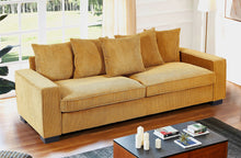 Load image into Gallery viewer, Luxe Sofa With 5 Matching Toss Pillows, Sleek Design, Spacious And Comfortable 3 Seater Couch