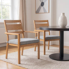 Load image into Gallery viewer, Slipcovered Aluminum Slat Back Dining Arm Chairs (Set of 2) - Natural