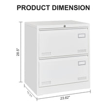 Load image into Gallery viewer, Filing Cabinet Lateral File Cabinet 3 Drawer, Locking Metal File Cabinets Three Drawer, Office Filing Cabinet With Lock Drawers For Home Office