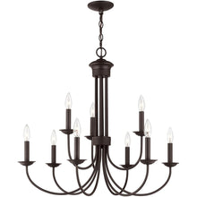 Load image into Gallery viewer, 27" Nine Light Dimmable Chandelier With Shades - Bronze