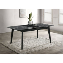 Load image into Gallery viewer, Bellingham - Dining Table With Self Storing Extension Leaf - Black Marble-Look Sintered Stone