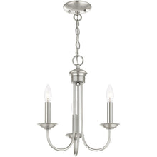 Load image into Gallery viewer, 16" Three Light Dimmable Chandelier With Shades - Nickel
