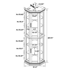 Load image into Gallery viewer, Corner Curio Cabinet With Lights, Adjustable Tempered Glass Shelves, Mirrored Back, Display Cabinet (E26 Light Bulb Not Included)