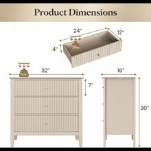 Load image into Gallery viewer, Fluted 3 Drawer Nightstand With Soft Close Slides