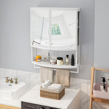 Load image into Gallery viewer, Arched Glass Double Door Wardrobe With Shatterproof Mirror, Open Shelf & Towel Rack
