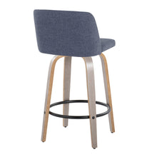 Load image into Gallery viewer, Toriano - Contemporary Fixed Height Counter Stool With Swivel & Round Footrest (Set of 2)