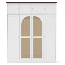 Load image into Gallery viewer, 8 Door Armoire Wardrobe With Adjustable Shelves And Hanging Rod