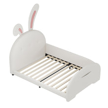 Load image into Gallery viewer, Upholstered Rabbit-Shape Princess Bed With Headboard And Footboard