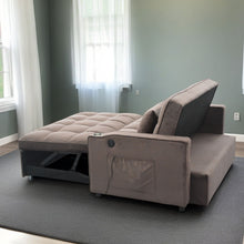 Load image into Gallery viewer, 3 In 1 Convertible Sleeper Sofa Bed, Modern Fabric Loveseat Futon Sofa Couch With Pullout Bed, Small Love Seat Lounge Sofa With Reclining Backrest, Furniture For Living Room