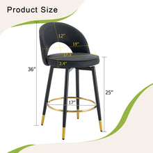 Load image into Gallery viewer, Modern Upholstered 360° Rotatable Bar Chair With Metal Legs For Dining Room (Set of 2)