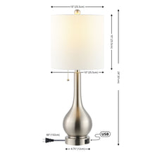 Load image into Gallery viewer, Gourd Table Lamps LED With Drum Shades (Set of 2) - Nickel