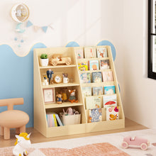 Load image into Gallery viewer, Bookshelf And Toy Storage Organizer, 4 Tier Bookcase With Display Stand For Playroom