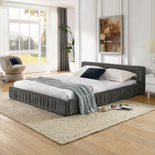 Load image into Gallery viewer, Modern Upholstered Platform Bed Frame With Pleated Design