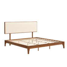 Load image into Gallery viewer, King Size Solid Dry Bamboo Wood 12" Platform Bed With Adjustable Bamboo Headboard - Brown