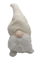 Load image into Gallery viewer, Fabric Christmas Standing Gnome Tabletop Sculpture - White