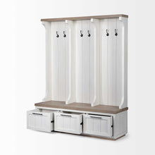 Load image into Gallery viewer, Solid Wood Six Hook Freestanding Coat Rack - White