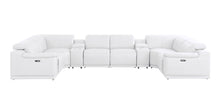 Load image into Gallery viewer, Leather Modular U-Shaped Eight Piece Corner Sectional With Console - White