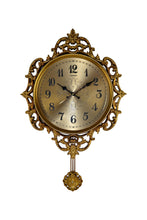 Load image into Gallery viewer, Silent Pendulum Ornate Round Wall Clock (626564) - Gold / Black