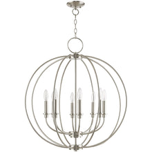 Load image into Gallery viewer, 30" Eight Light Dimmable Chandelier With Shades - Nickel
