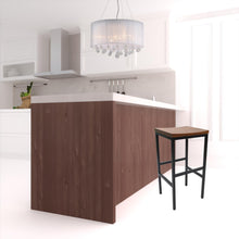 Load image into Gallery viewer, Steel Swivel Backless Bar Height Chair With Footrest 30" - Chestnut