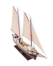Load image into Gallery viewer, Hand Painted Model Boat Tabletop Sculpture (376348) - Black / White