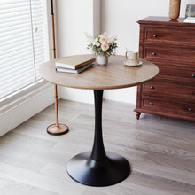 Load image into Gallery viewer, Mid Century Modern Round Dining Table With Top & Pedestal Base