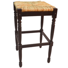 Load image into Gallery viewer, Solid Wood Backless Bar Height Bar Chair - Natural And Espresso