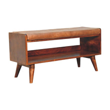 Load image into Gallery viewer, Solid Wood Bench With Upholstered Sea