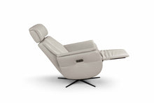 Load image into Gallery viewer, Genuine Leather Power Swivel Recliner - Light Gray