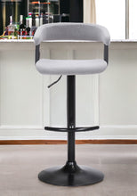 Load image into Gallery viewer, Fabric With Metal Swivel Adjustable Height Bar Chair (534474) - Light Gray And Black