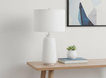 Load image into Gallery viewer, Ceramic Cylinder Table Lamp With Drum Shade - Cream