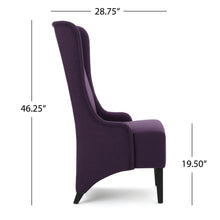 Load image into Gallery viewer, Fabric Dining Chair With High Back And Birch Wood Legs - Plum