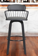 Load image into Gallery viewer, Faux Leather Swivel Low Back Bar Height Bar Chair - Gray And Black
