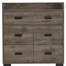 Load image into Gallery viewer, Wood Five Drawer Double Dresser - Dark Brown